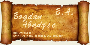 Bogdan Abadžić vizit kartica
